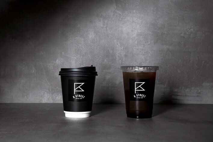 K STREET COFFEE+BAR　カップ / ラベル（シール） / 飲料パッケージ / 持ち帰り用